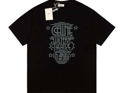Replica Celine New Crew Neck T-shirts For Unisex Black and White#NTS135