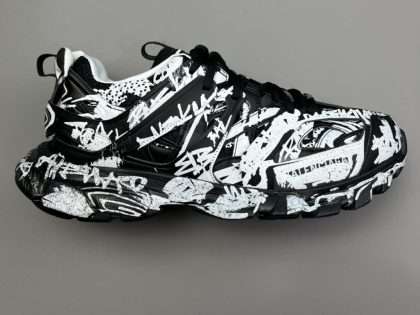Replica Balenciaga Graffiti Track Sneakers Black White