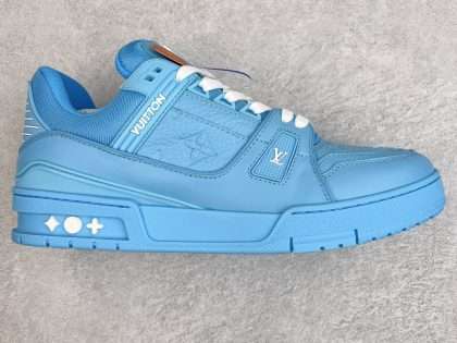Replica LV Louis Vuitton Trainer Blue Embossed Monogram