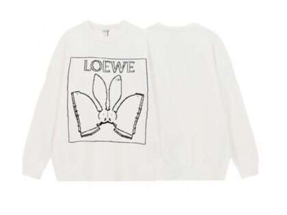 Replica Loewe Crewneck Sweater in White for the Year of the Rabbit