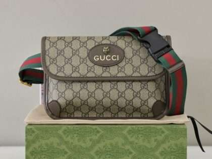 Replica Gucci Vintage GG Supreme Belt Bag Beige/Ebony