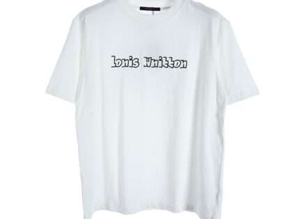 Replica Louis Vuitton Structure Letter Embroidery T-Shirt For Unisex White