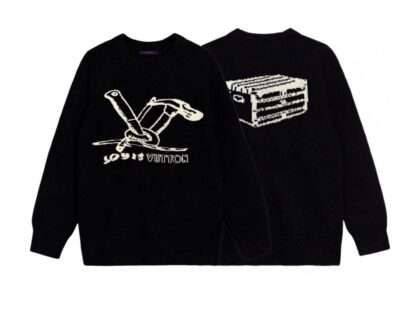 FashionReps Louis Vuitton Hammer  Jacquard  Round Neck Sweater For Unisex Black