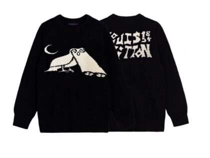 FashionReps Louis Vuitton Owl Pattern Round Neck Sweater For Unisex Black